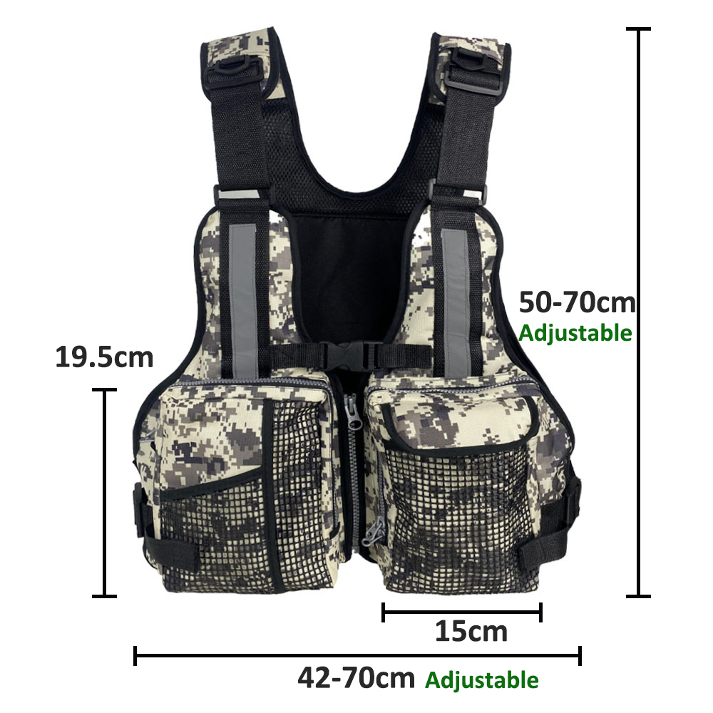 Fishing Equipment Us - 複数のポケット付きアウトドアフィッシングベスト、通気性と耐久性に優れたフィッシングベスト、ホイッスル付き、アウトドアウォータースポーツフィッシング用品