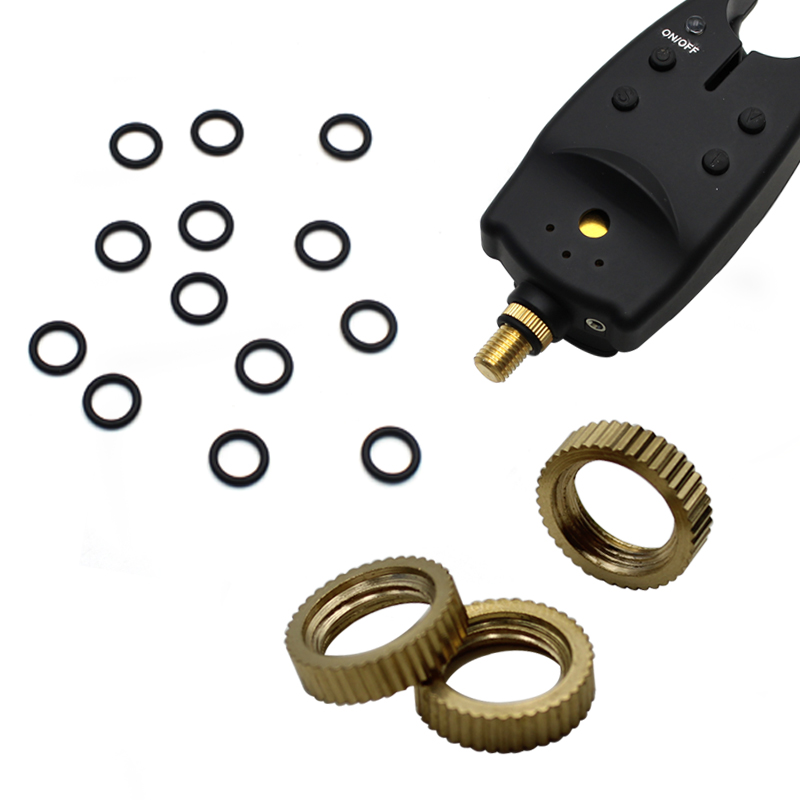Fishing Equipment Bait - 釣り用アラーム付きブザー,魚を捕まえるためのゴム製機器,バックル付き,3/8インチbsf,ウォッシャブル,4個
