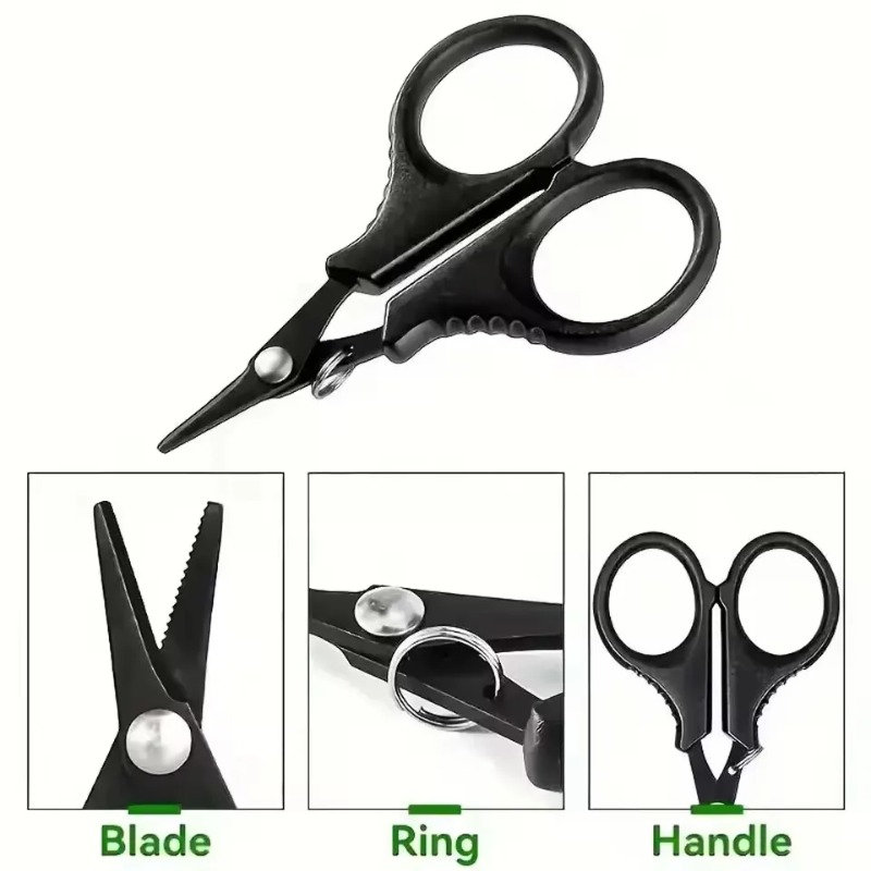 Fishing Equipment Tackle - 1/2個入り多機能ルアー釣り用ハサミ、ステンレス鋼とチタンメッキ仕上げ、釣り糸、PEライン、ナイロン、カーボンライン対応