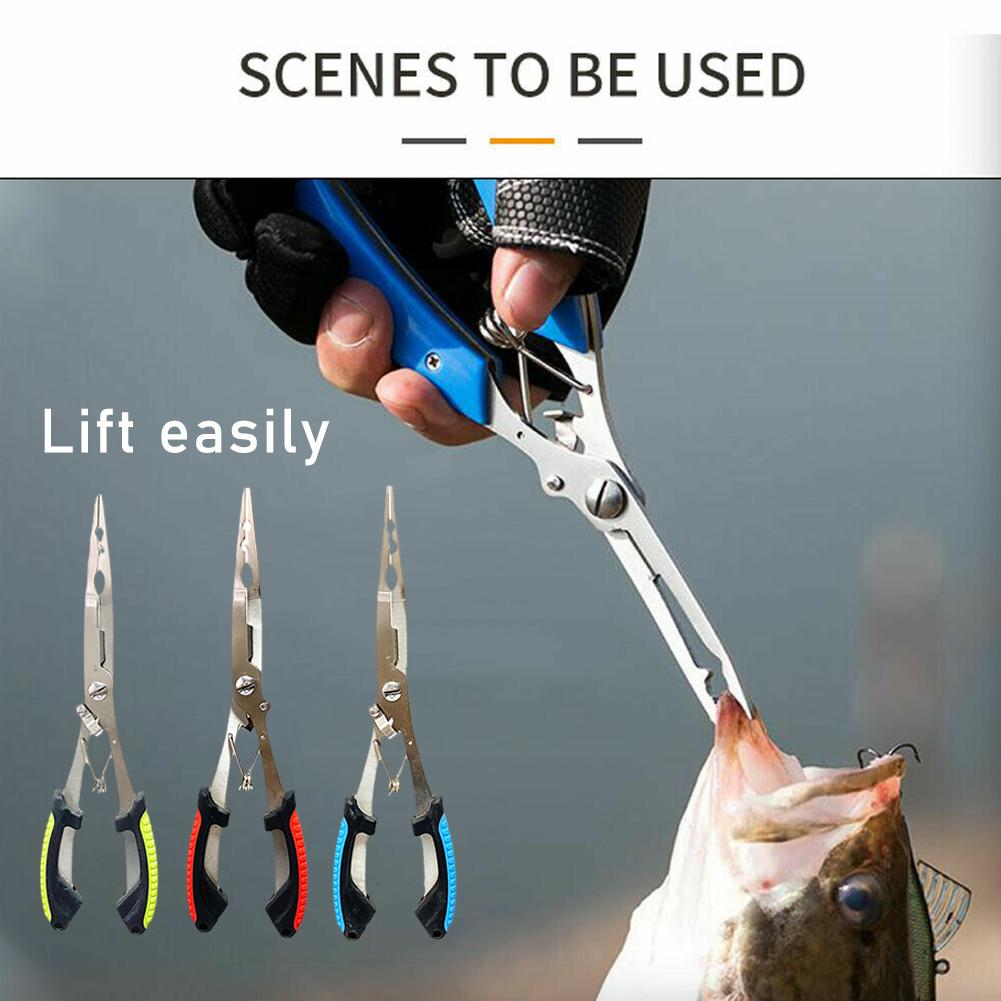 Fishing Equipment Bundle - ステンレス鋼製釣り用プライヤー多機能スプリットリングオープナー編組ラインカッター滑り止めフックリムーバーツール（ルアー用）