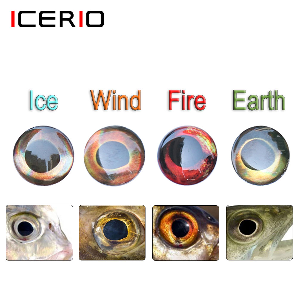 Fishing Equipment Deals - ICERIO 100 個ホログラフィック 3D 4D 魚の目フライタイイングストリーマーハエ餌魚木材プラスチックルアー海水釣りルアー