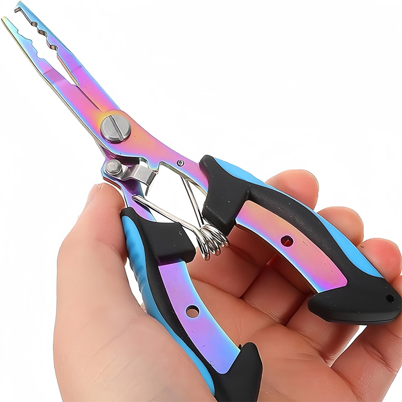 Fishing Pliers - 1pc 多機能フィッシングプライヤーステンレス鋼ワイヤーカッティングプライヤーポータブルオープンリングチタンメッキ釣りツール