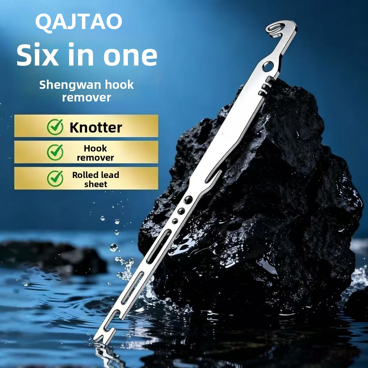 Fishing Equipment Price - QAJTAO 4個入り 6-in-1 ステンレス製魚針外し、クイック着脱式デバイス、携帯用魚針ツール、釣りアクセサリー