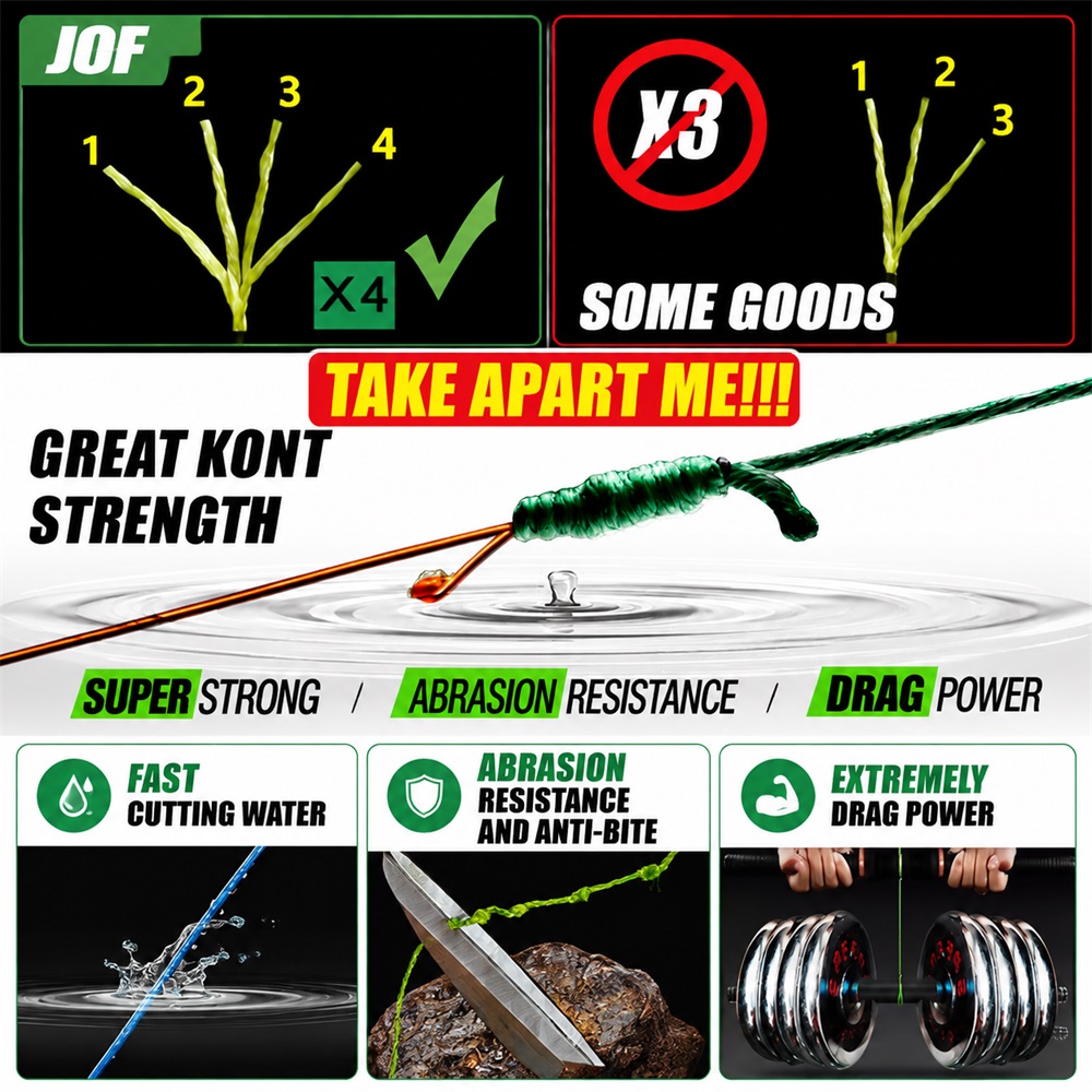 JOF 4X ブレイドPE釣り糸 100M 300M 多繊高 - Fishing Equipment Bundle のレビューと価格
