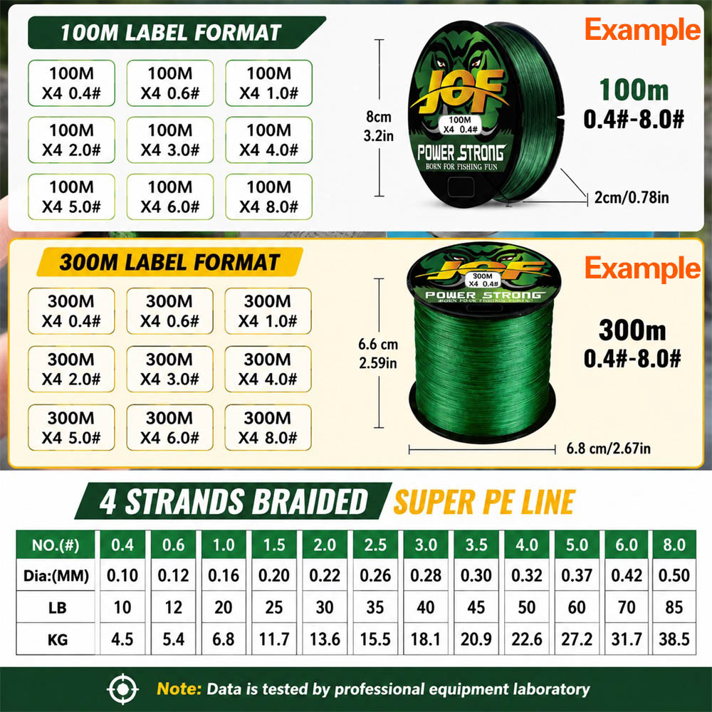 JOF 4X ブレイドPE釣り糸 100M 300M 多繊高 - Fishing Equipment Bundle のレビューと価格