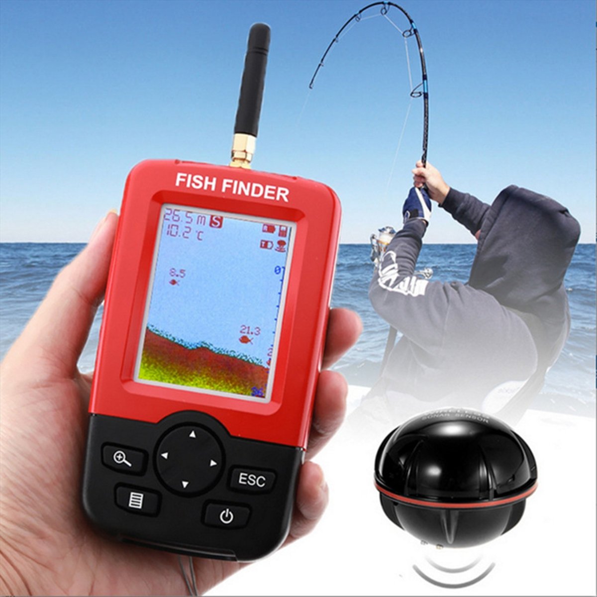 スーパーセール 100M ポータブルソナーフィッシュファイン - Fishing Equipment For Sale のレビューと価格