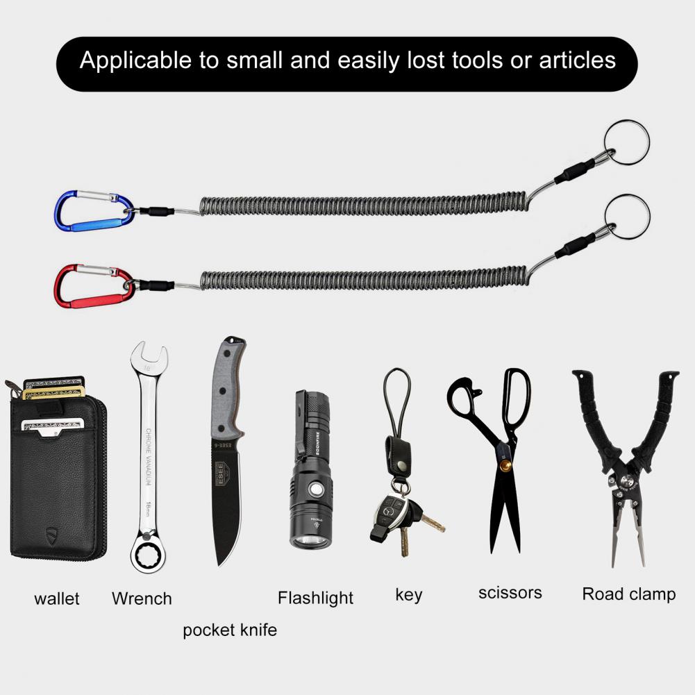 紛失防止ロープ キーリング付き格納式 カラビナ付き 盗難防止 - Fishing Pliers のレビューと価格